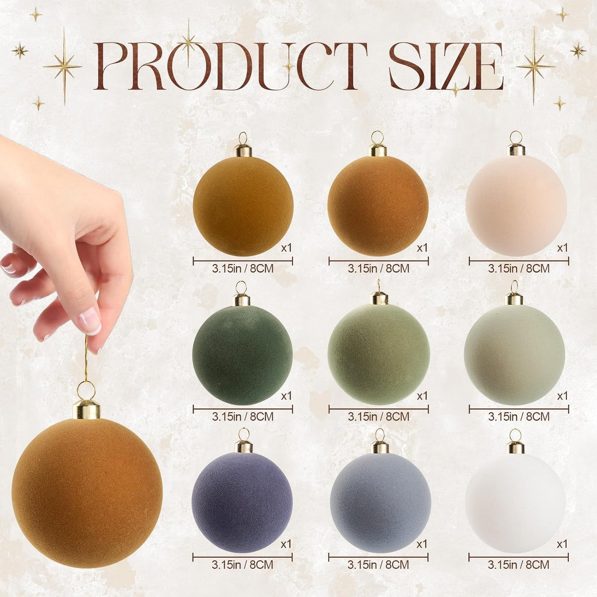 DN DECONATION Velvet Christmas Ball Set, Multi-Color Christmas Tree Decor