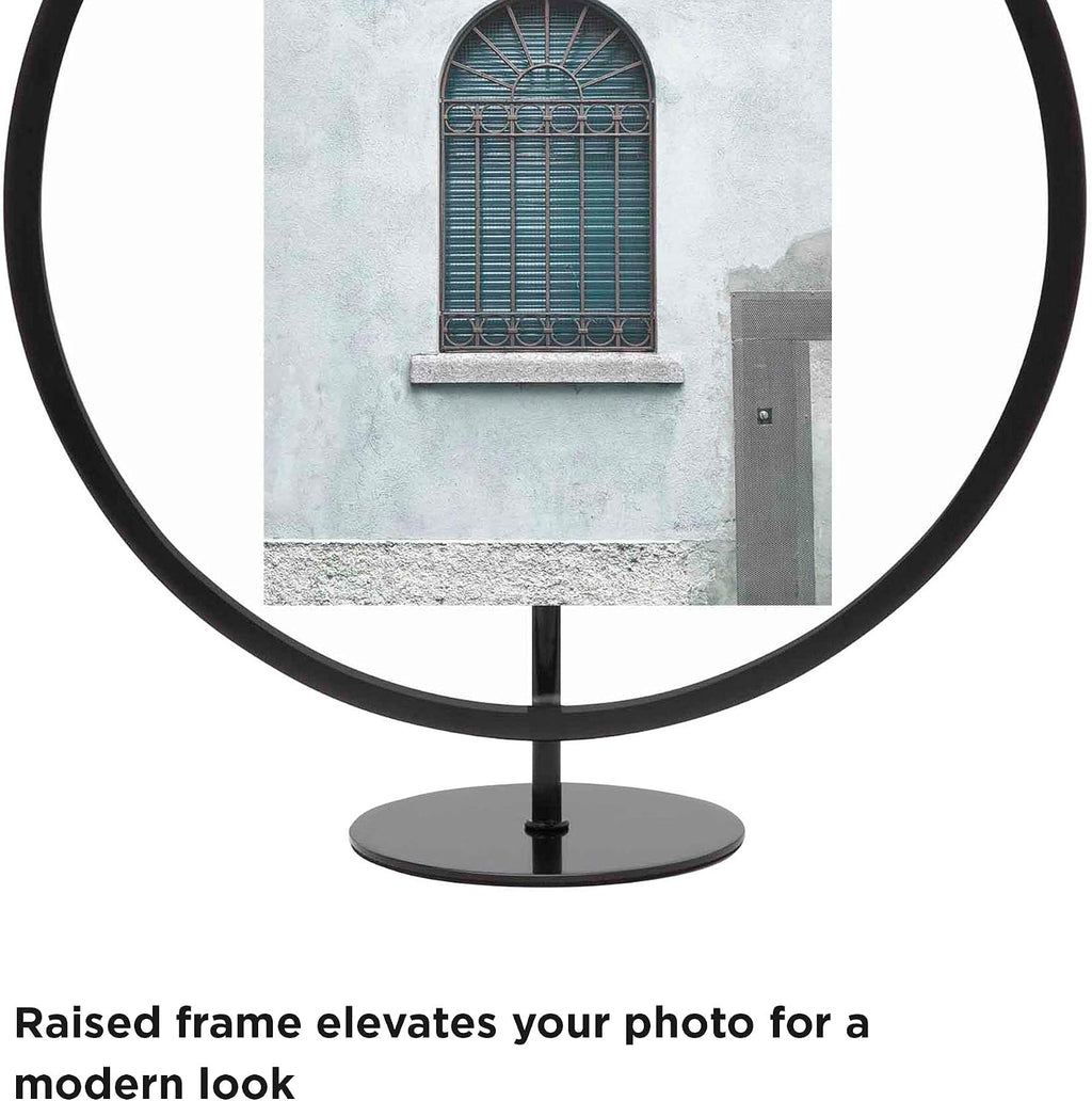 Umbra Infinity 5x7 Picture Frame, Unique Circular Photo Display for Desk or Wall, Black