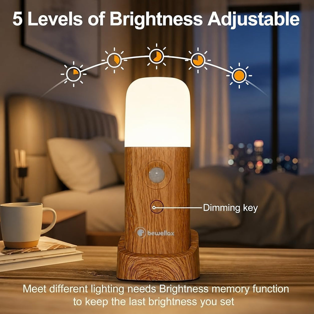Motion Sensor Night Light, Rechargeable Magnetic LED Lamp, 2 Pack