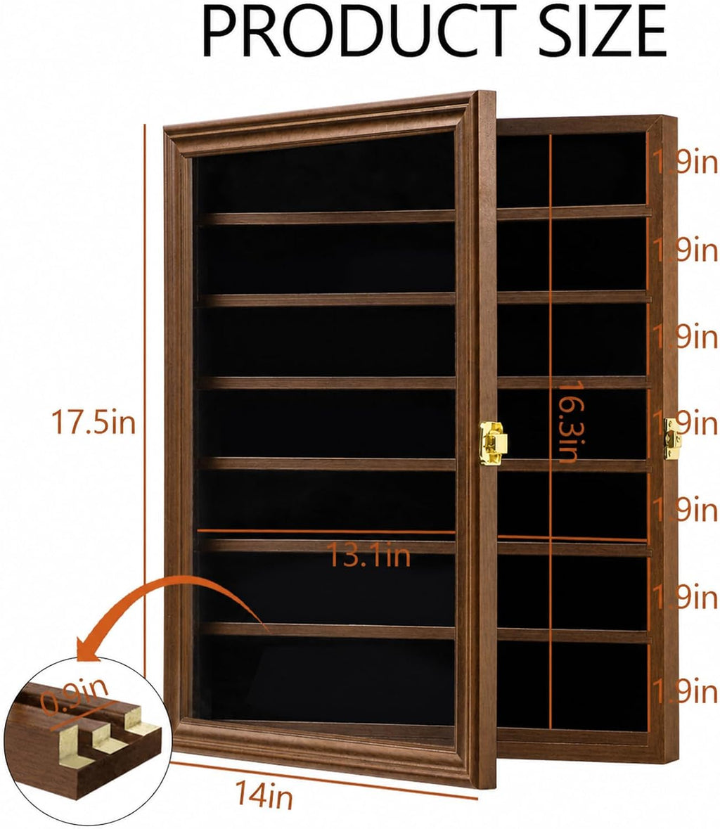 KCRasan Arrowhead Display Case Native American Arrowhead Shadow Box, Walnut