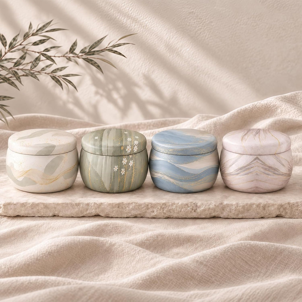 4 Pack Scented Candles Gift Set, Botanical Candle Set with Soy-Coconut Wax