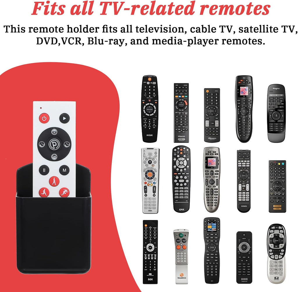 6 Pcs Remote Control Holder Wall Mount, TV Remote Controller Holder - Self Adhesive Marker Holder Wall Mount Pen Holder Storage Organizer for Home Office School