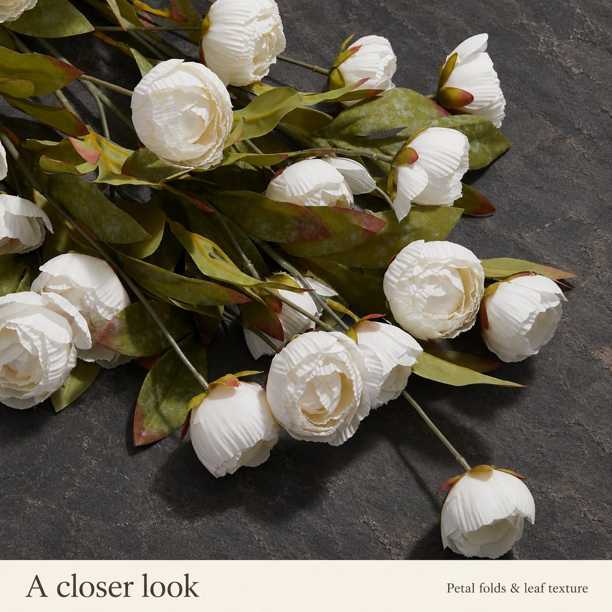 Peonies Artificial Flowers Faux Flowers for Vase Silk Flowers 6ct: No Vase