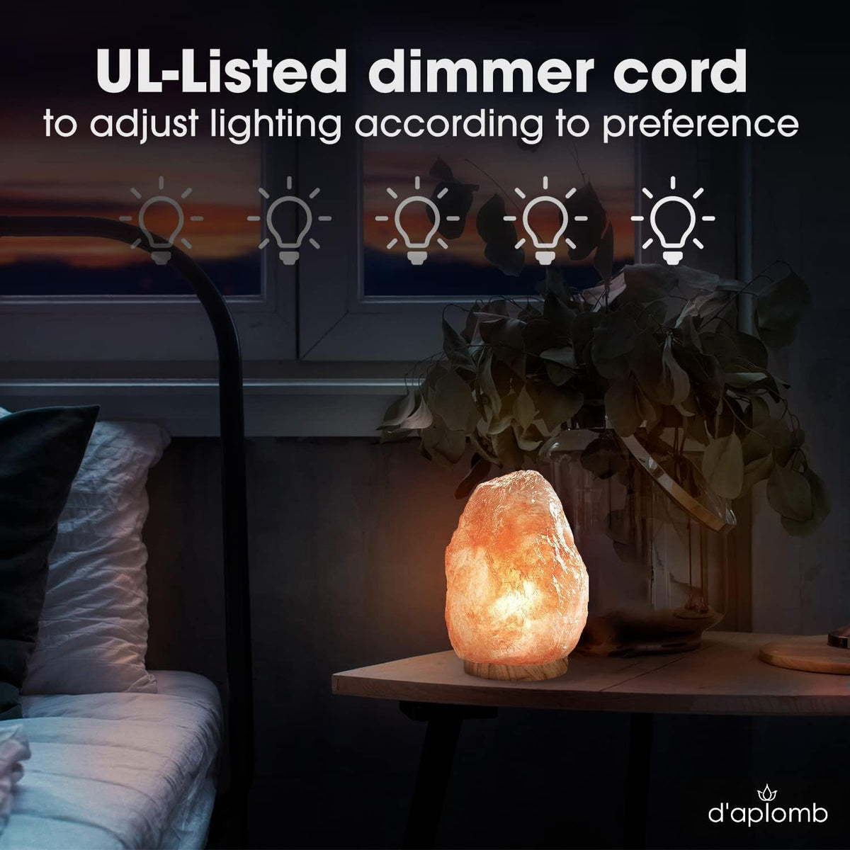 d'aplomb Natural Himalayan Salt Lamp;Large Hand Carved Natural Chunk