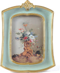Vintage Picture Frame 4x6 Antique Ornate Photo Frame Tabletop and Wall Hanging Old-Fashioned Style, Decorative Retro Design Home Decor, Photo Gallery Art,Sage Green