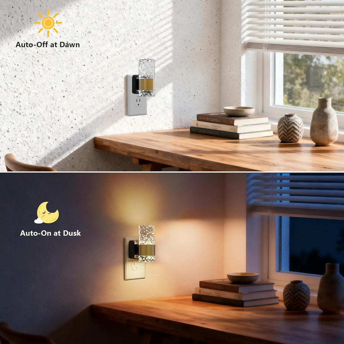 LED Night Lights Plug into Wall, 2Pack Plug in Night Light