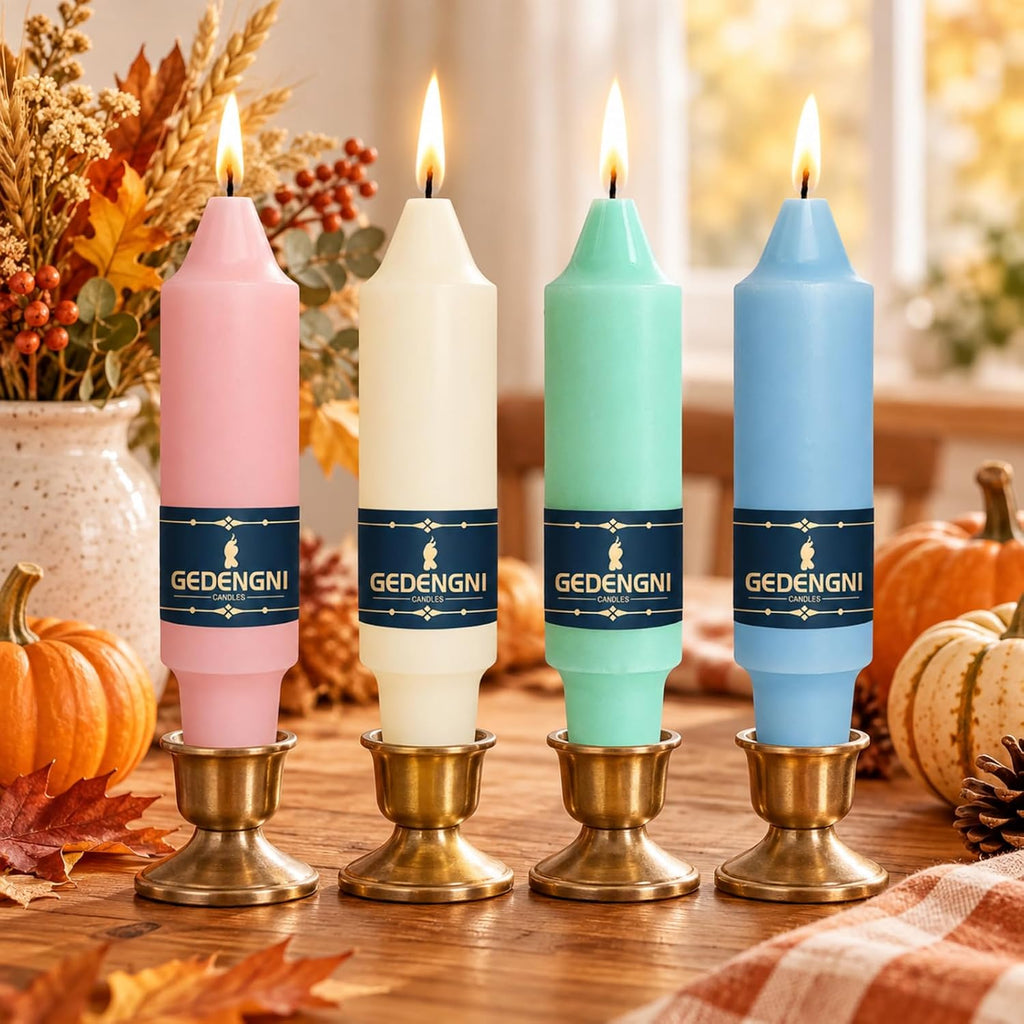 Pastel Taper Candles 4 Pack, 5 Inch Mixed Color Handmade Candles