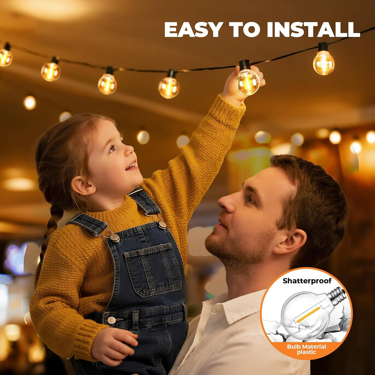 GvvooHome 36 Pack LED G40 Replacement Bulbs for String Lights, Warm White