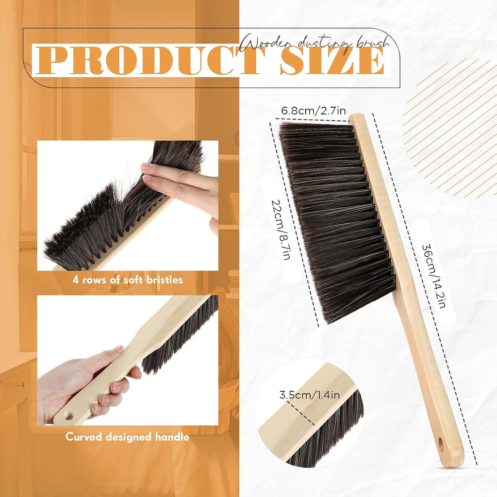 Tioncy 16 Pieces Wooden Dust Brush Bulk Hand Broom Bench Brush