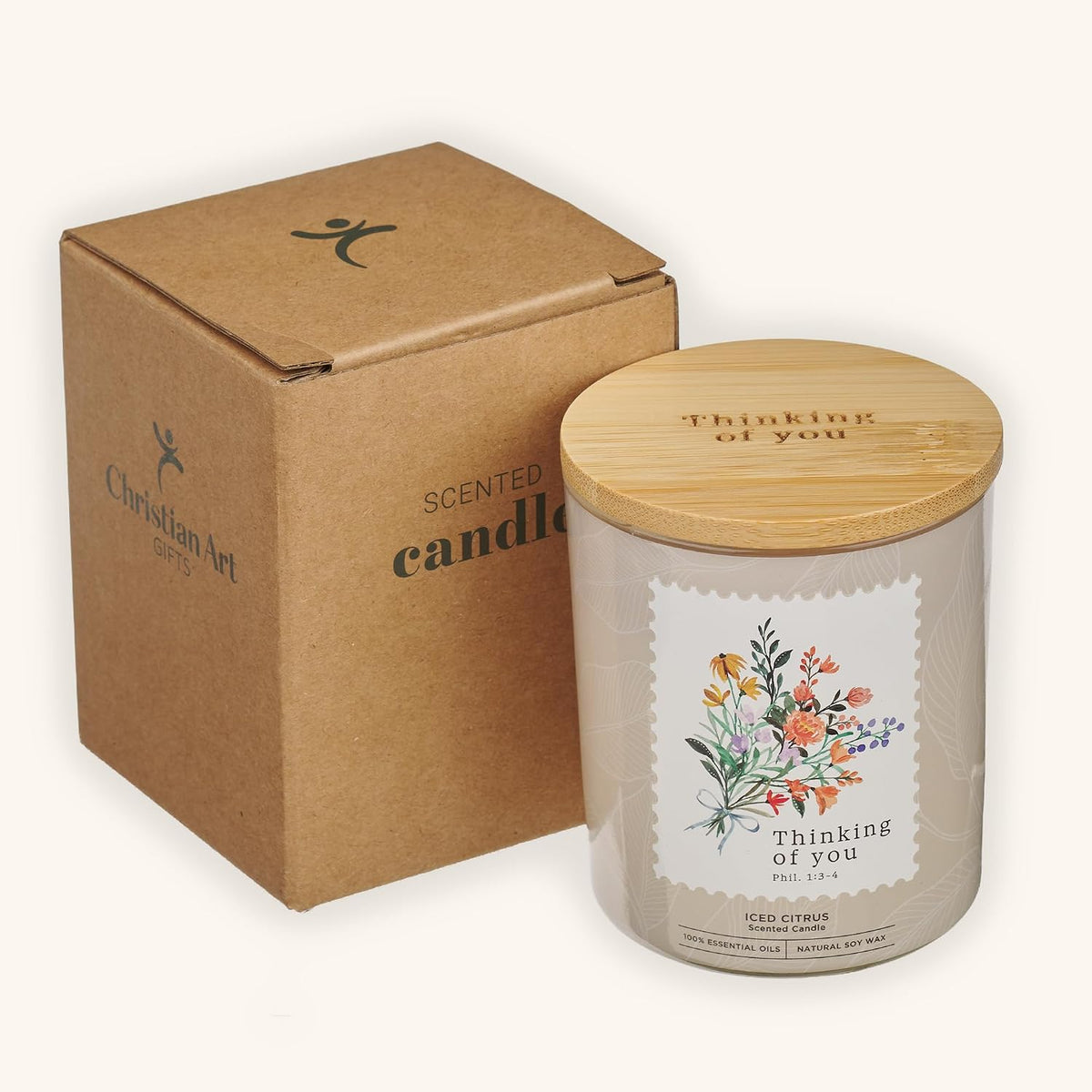Christian Art Gifts Soy Wax Scented Candle: Thinking of You Sentiment