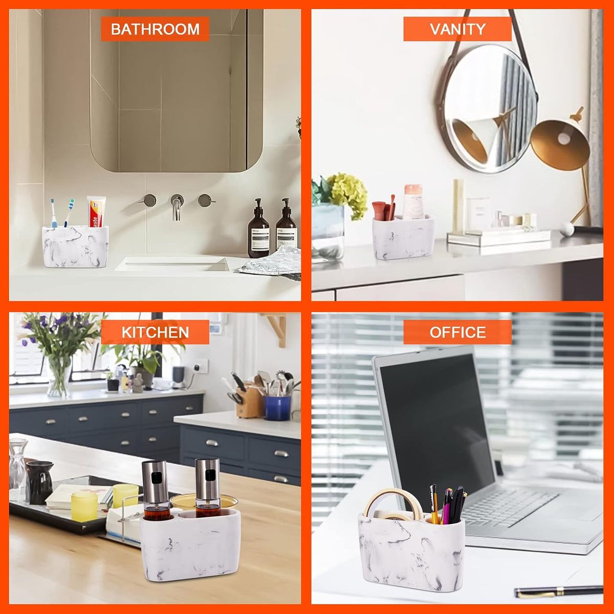Toothbrush Holder for Bathrooms Toothpaste Holder Stand Bathroom Organizer for Toothbrush Makeup Brushes Holder