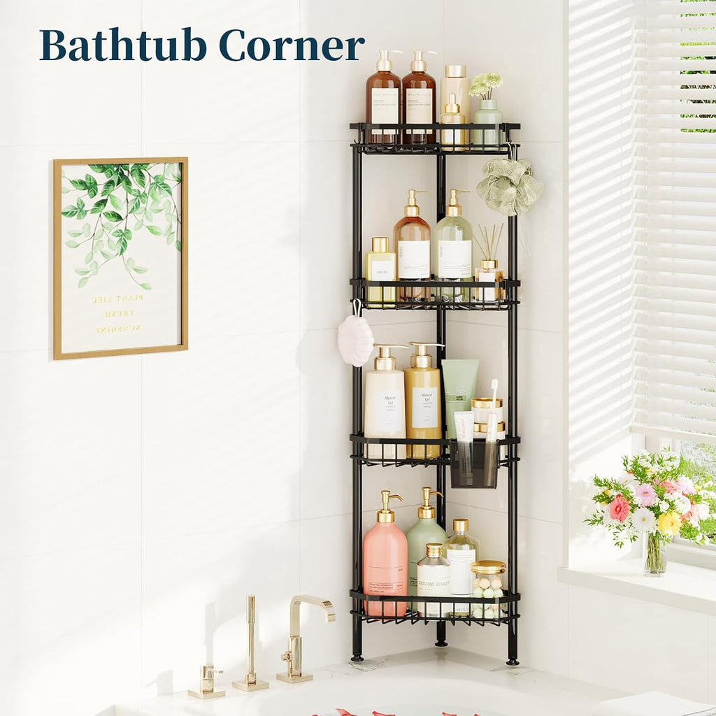 Consumest Corner Shower Caddy Stand - Rustproof Bathroom Organizer&Storage