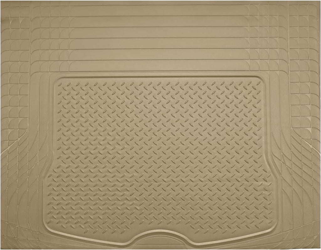 PIC AUTO Heavy Duty Cargo Liner, Trimmable All-Weather Rubber Trunk Mat for Cars, SUVs, Vans & Trucks, Anti-Slip Backing, Durable Protection, Large, Beige