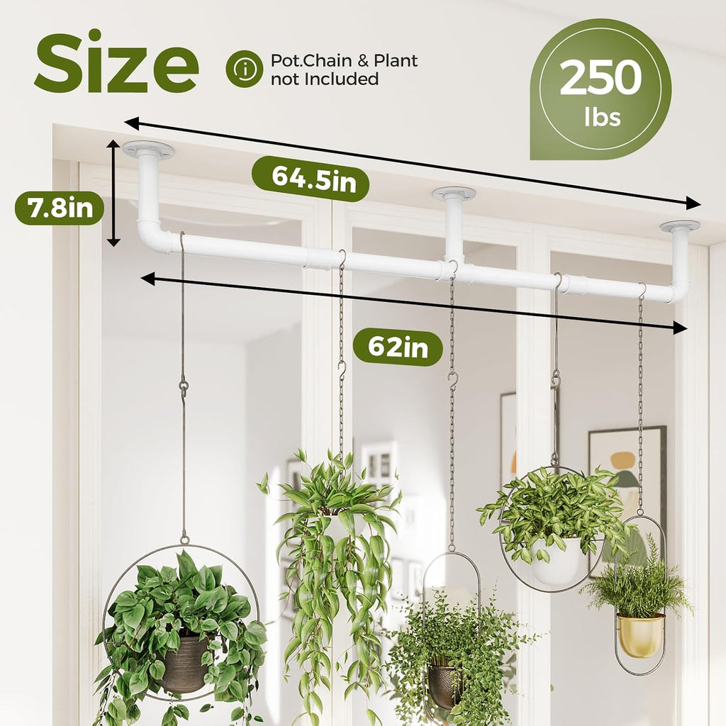 Bamworld Window Plant Hanger Indoor 63in Hanging Planters for Indoor Plants