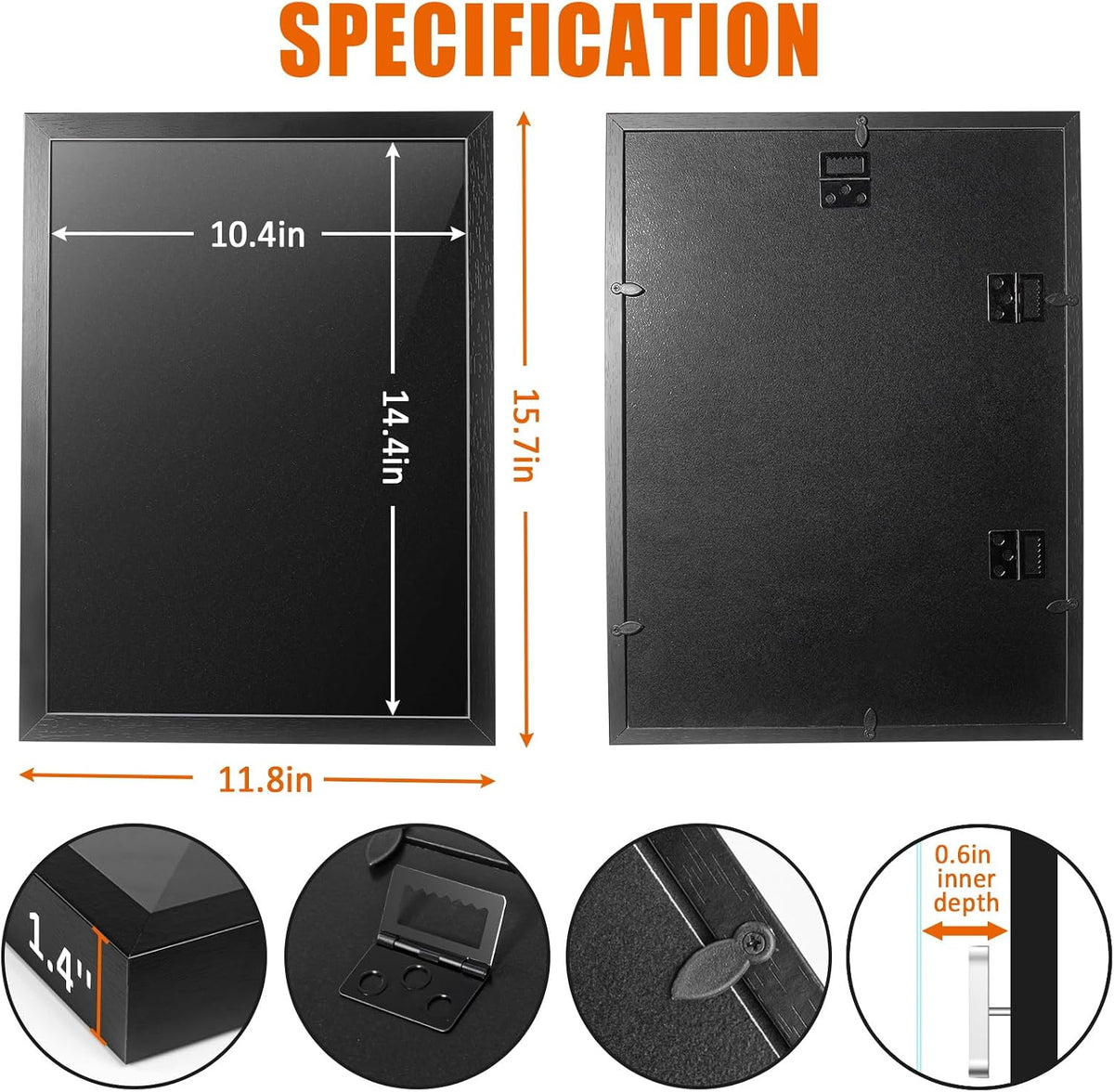 tutata 12x16 Pin Display Case, Enamel Pin Frame, Wall Mount Shadow Box