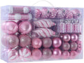 Sattiyrch 76ct Christmas Tree Ornaments Set,Pink Shatterproof Christmas Balls Decorations,Xmas Decorative Hanging Ornaments(Pink)