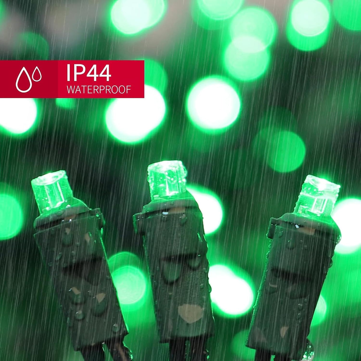 LAMPHOME Halloween String Lights, 64.8FT 300LED Green Christmas Lights, Waterproof Halloween Connectable Christmas Tree Light for Outdoor Indoor Patio Home Party Garden Yard Decor