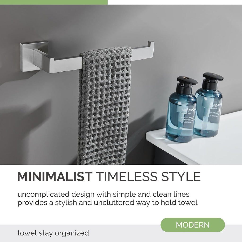 Angle Simple Hand Towel Holder Brushed Nickel, Bathroom Towel Bar 10.24"