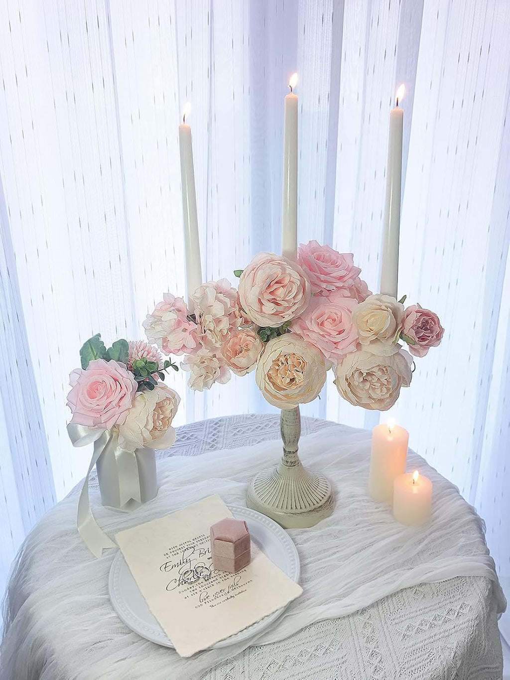 FACINOC Peonies Artificial Flowers Pink Silk Roses Blush Peony Bulk for DIY Wedding Bouquet Bridal Shower Decorations Fake Floral Arrangement Party Table Centerpieces Home Decor Indoor Peach Box 20pcs