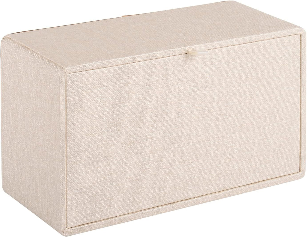 Fashion Leather Tissue Box Holder,Rectangular Tissue Box Cover for Bathroom Dresser Night Stand,Napkin Box Drawer Paper Dispenser,Home Office car Tissue Holder with Magnetic Bottom (Beige)