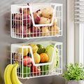 2 Set Magnetic Fridge Shelf, White Magnetic Fruit Basket for Fridge