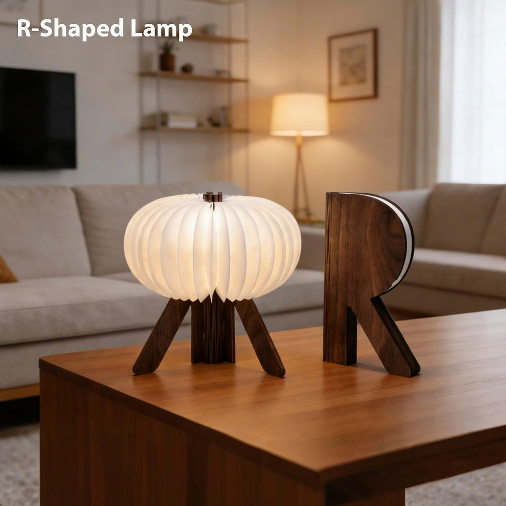 Pumpkin Table Lamp, Portable Night Light, Rechargeable Paper Lamp