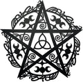AWISBI Witchy Wall Decor, Triple Moon Pentagram Metal Art for Gothic Home