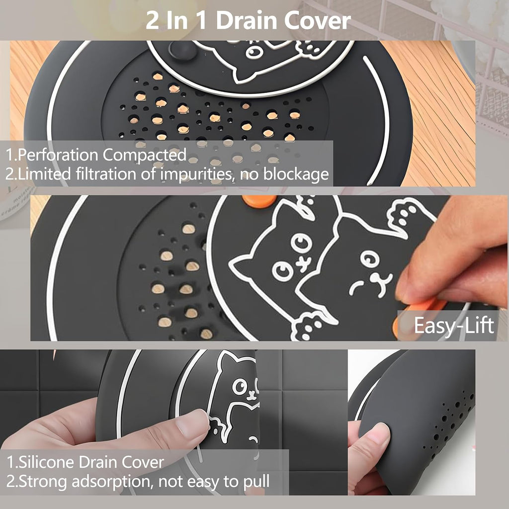 2-in-1 Shower Drain Hair Catcher & Bathtub Drain Hair Catcher