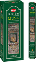 HEM Precious Musk Incense Sticks – (120 Sticks, 6 Boxes Inside) - 9 Inches Long ,Dispel Negativity, Induce Relaxing Sleep, Spiritual Strength, Aromatherapy, And Strengthen Meditation Practices