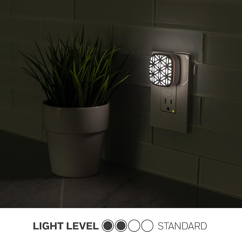 Lights By Night Decorative LED Night Light, Brushed Nickel Flower Design