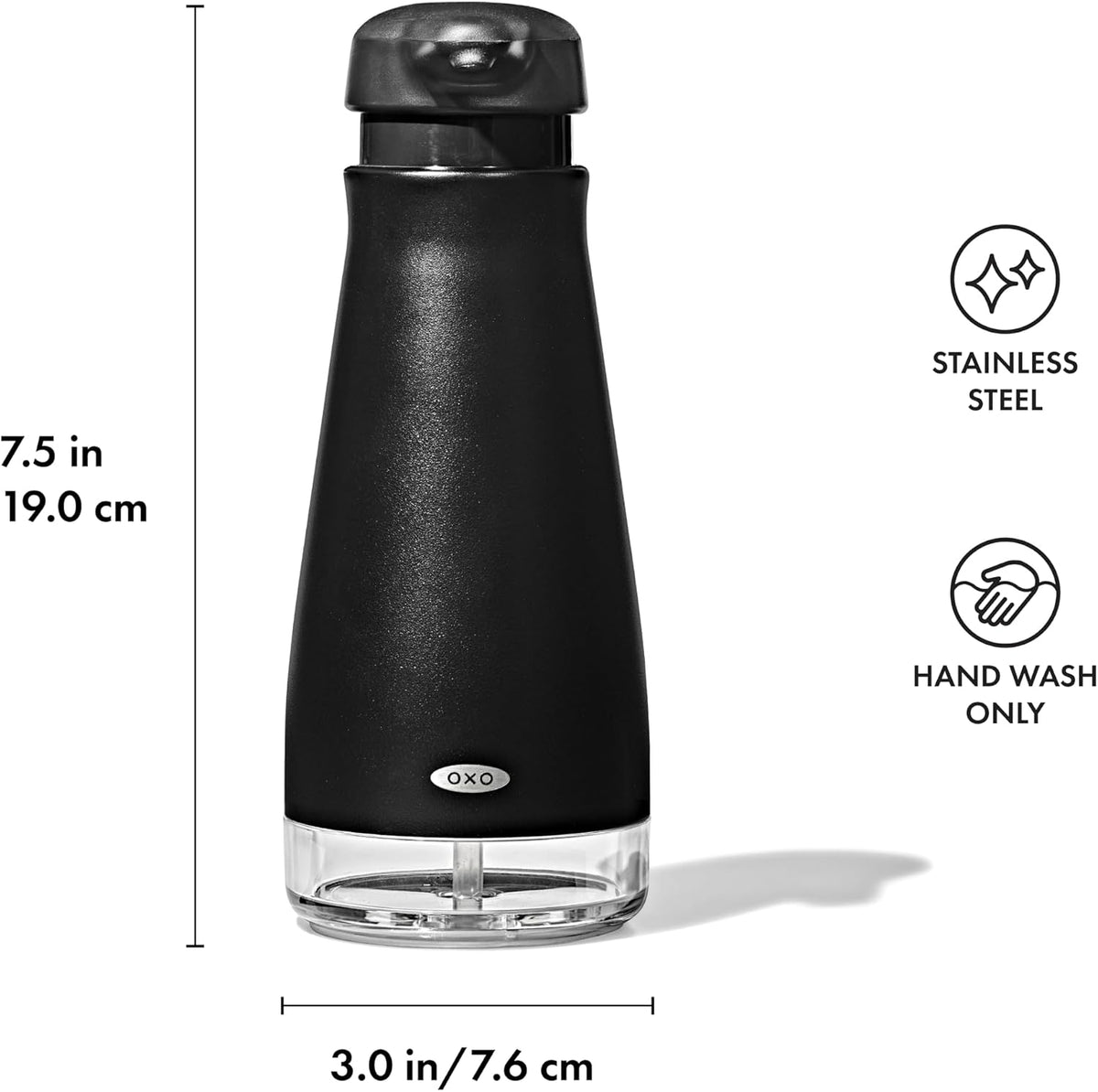 OXO Good Grips Stainless Steel Easy Press Soap Dispenser - Matte Black