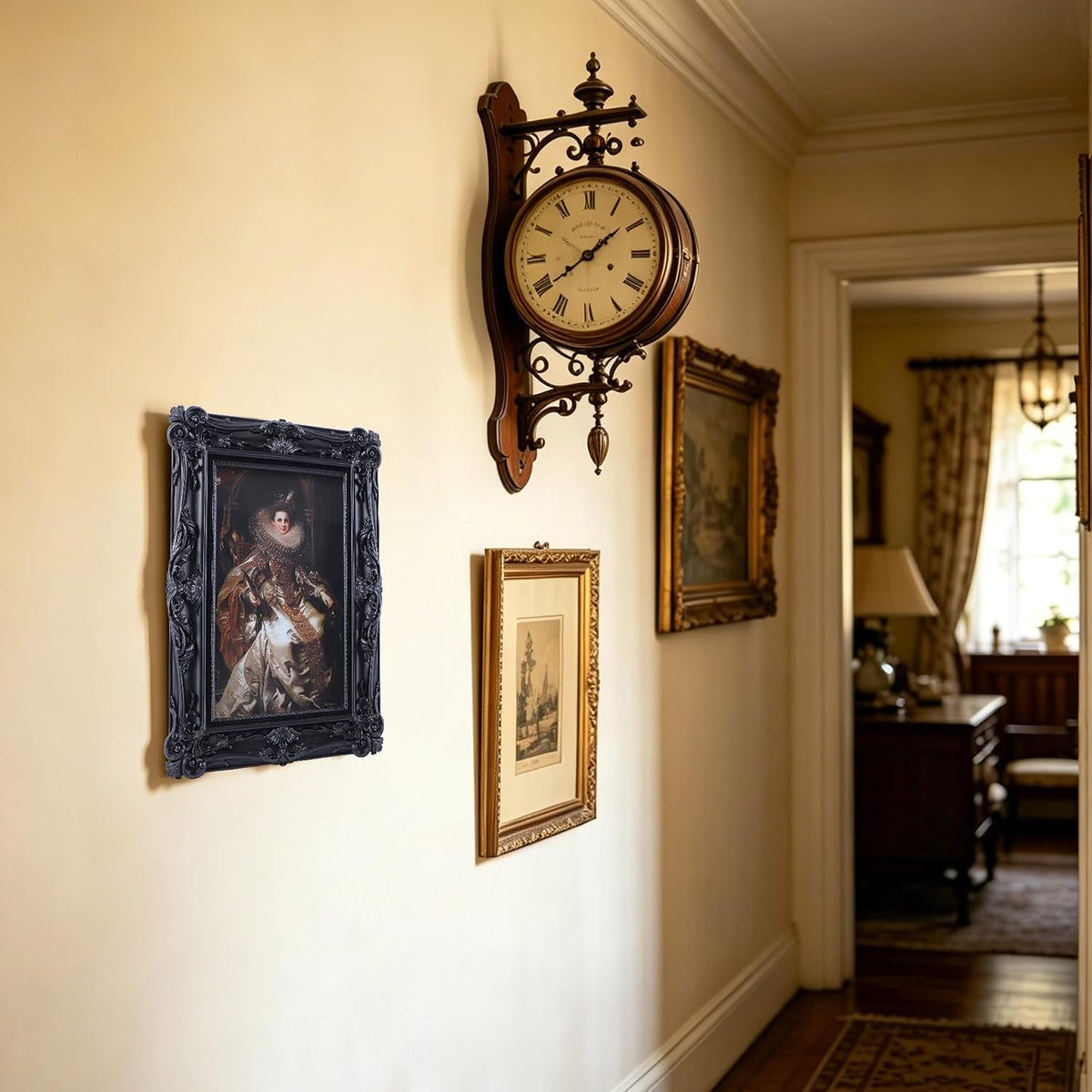 4x6 Vintage Picture Frames Ornate Black Antique Picture Frames 4x6 photo frame with Front Glass for Wall Hanging and Tabletop Unique Home Decor Wall Decor Living Room Victorian Style