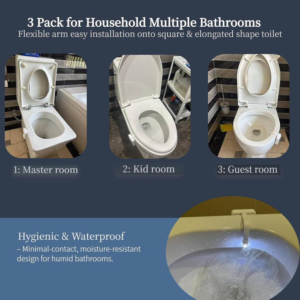 Witshine 3 Pack Toilet Bowl Lights Motion Activated, Funny Bathroom Gadgets