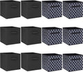 Hillban 12 Pcs Collapsible Storage Cubes with Dual Handles, Lantern Style