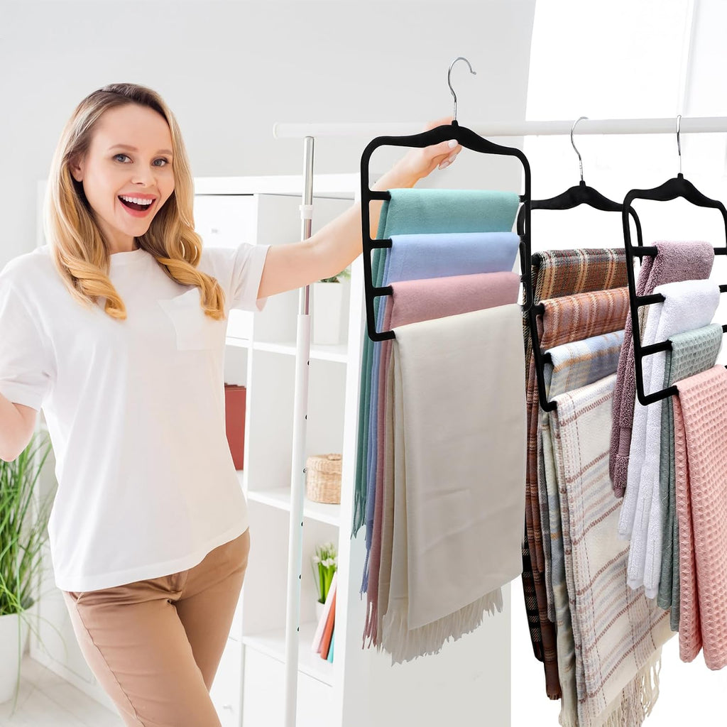 Closet Organizers and Storage, 2 Pack Pants-Hanger-Space-Saving