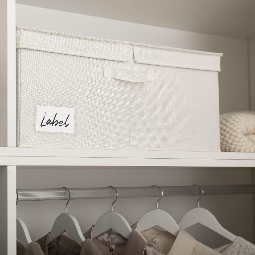 GRANNY SAYS Extra Large Storage Bins with Lids, Closet Bins, Beige