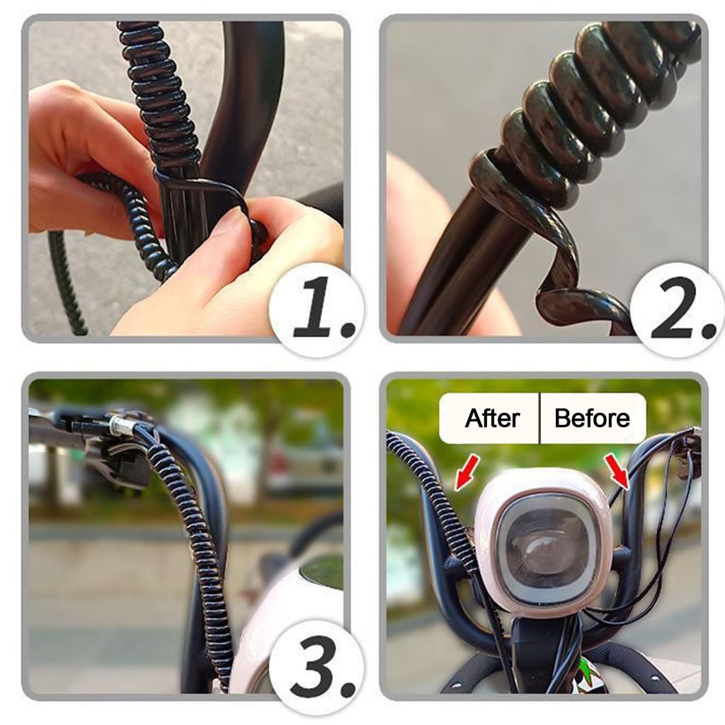 3.28ft – 1/4 inch Motorcycle TPU Wire Loom,Bicycles Flexible Cable Cover, Scooter Cord Organizer Protector Management (Black)