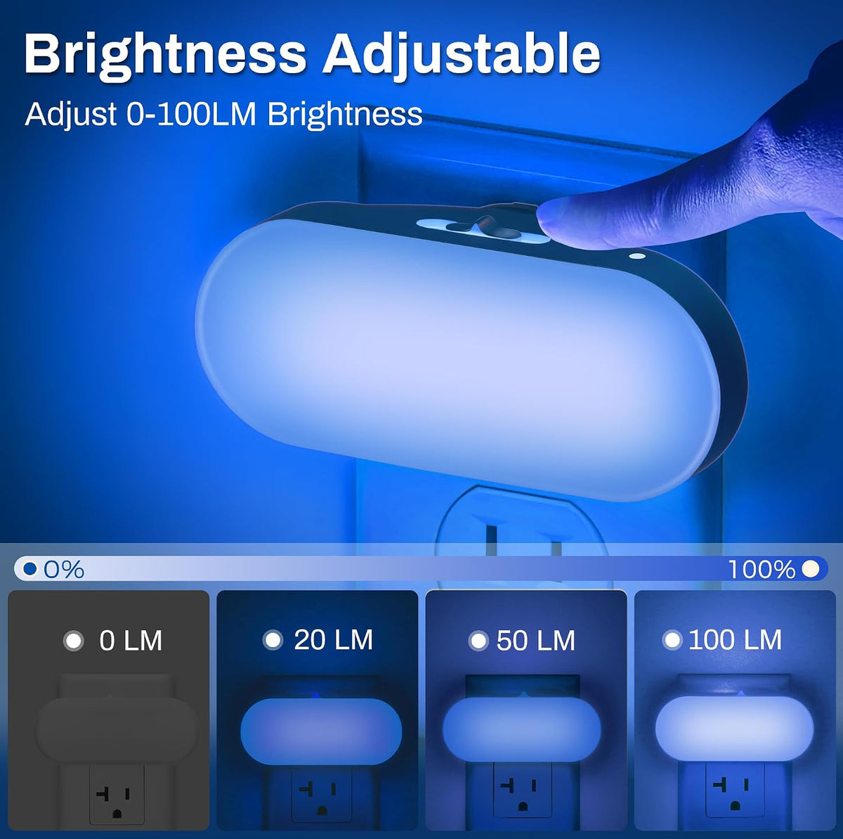 DORESshop Blue Night Lights Plug into Wall with Dusk to Dawn Sensor