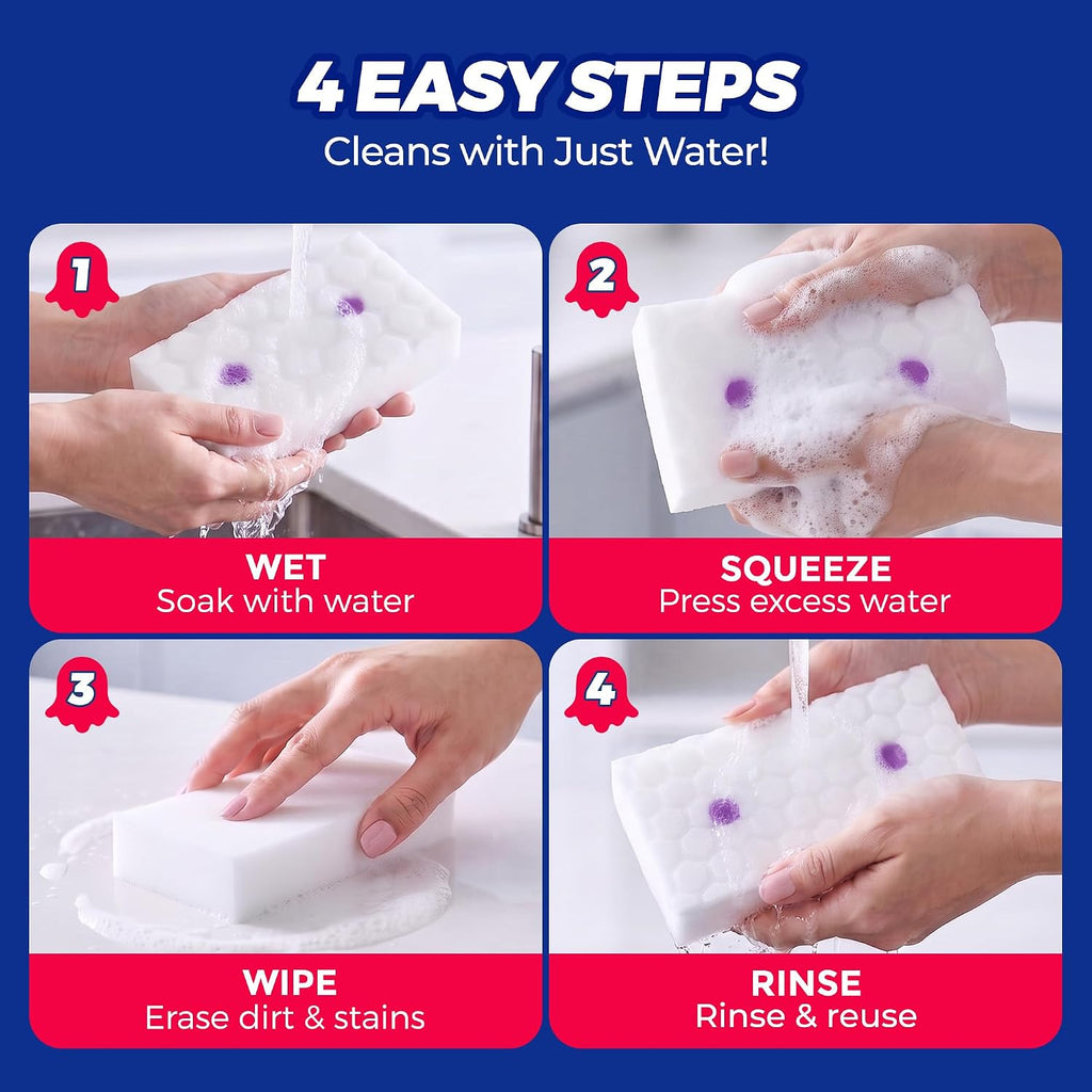 Magic Sponge Eraser Shower Cleaner Bathroom Scrubber 8 Pack
