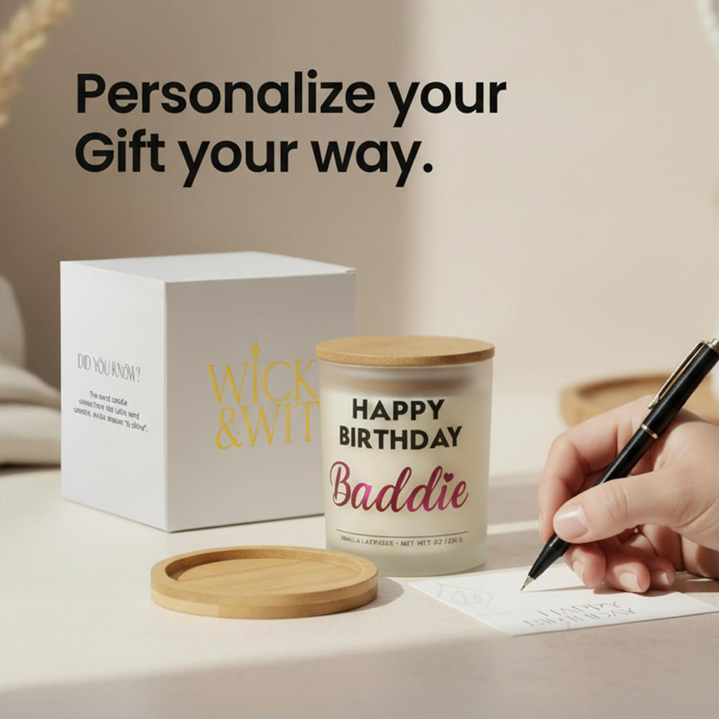 Happy Birthday Baddie Candle Gift Set - Funny Birthday Gifts for Women
