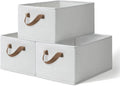Large Fabric Storage Bins for Closets,3-Pack Collapsible Closet Organizer Clothing Storage,Decorative Shelf Baskets for Organizing,Fabric Baskets for Storage Box,18.5" x 11" x 8.3",Beige