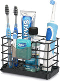 Toothbrush Holders for Bathroom, Black,Stainless Steel, Detachable, 5 Slot