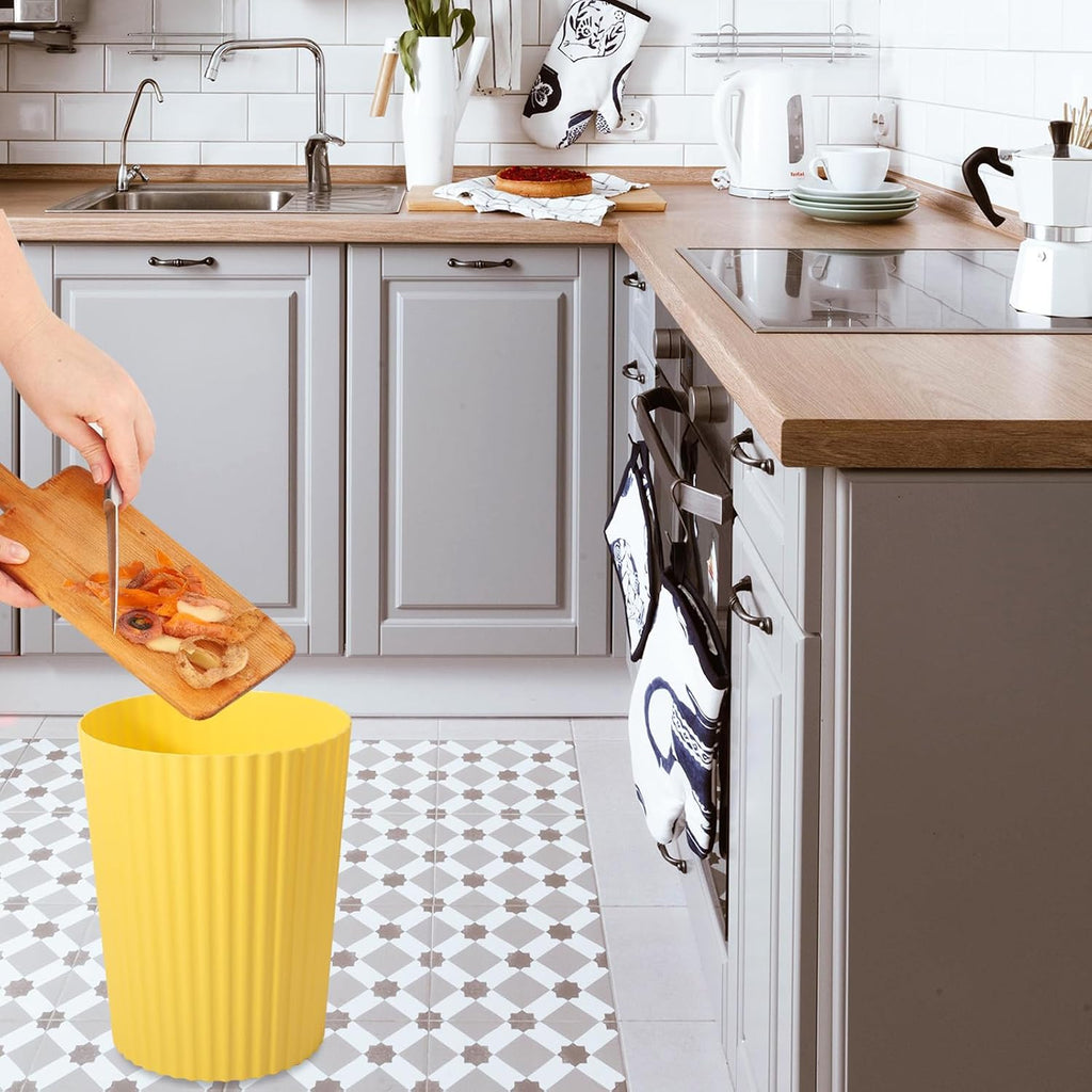 JiatuA Small Bathroom Trash Can Plastic Wastebasket Garbage Can Yellow