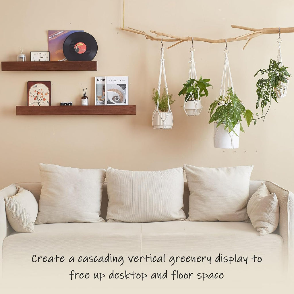 4Pack Macrame Plant Hangers Boho Hanging Planter for Indoor Plants