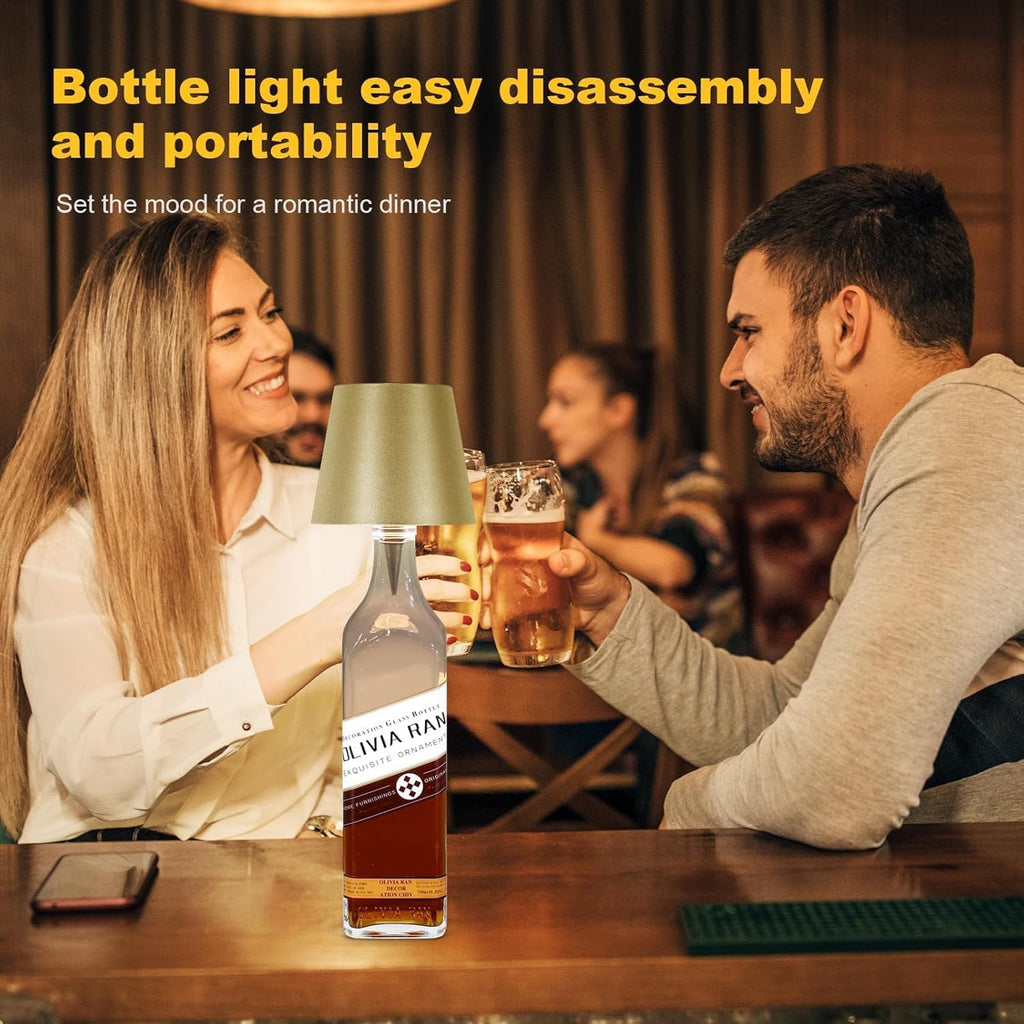 2026 New Wireless Bottle Lamp,LED Bottle Lights for Liquor & Wine Bottles,Bottle Light with Dimmable(Gold,2pcs)