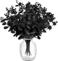 MEILIDY Artificial Eucalyptus Stems, Faux Foliage Branches, Black, 12 Pcs