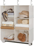 StorageWorks Hanging Closet Organizer with Rod, 6 Sections, 3 Tiers