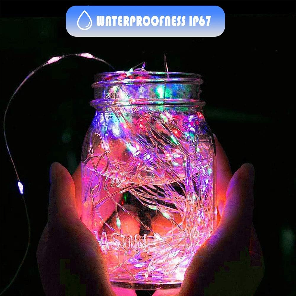 SunKite Wine Bottle String Lights with Cork,18 Pack 20 LED 2M Battery Operated Mini Silver Copper Wire Fairy Lights for DIY Party Wedding Table Centerpieces Decor (Colorful)