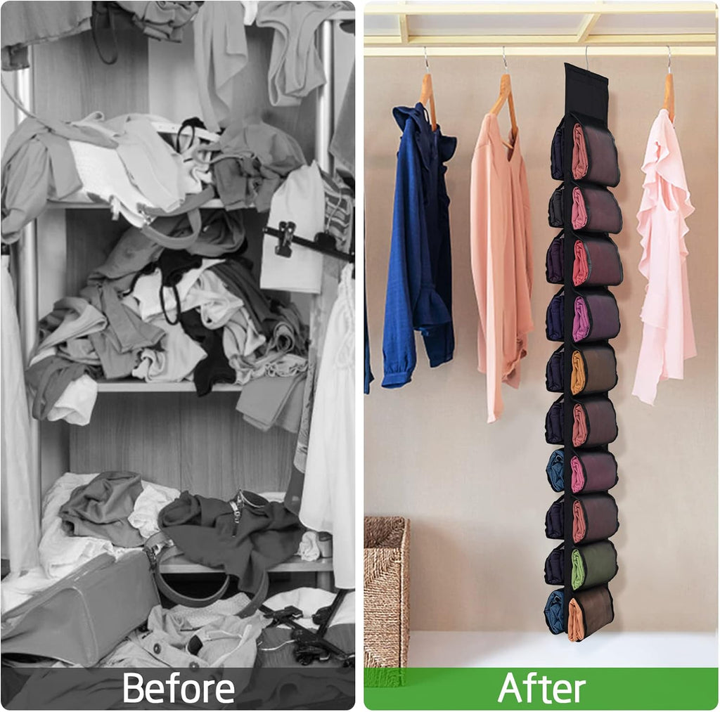 Aulock 2 Pack 40-Pocket Hanging Legging Organizer Storage, Dorm Essentials