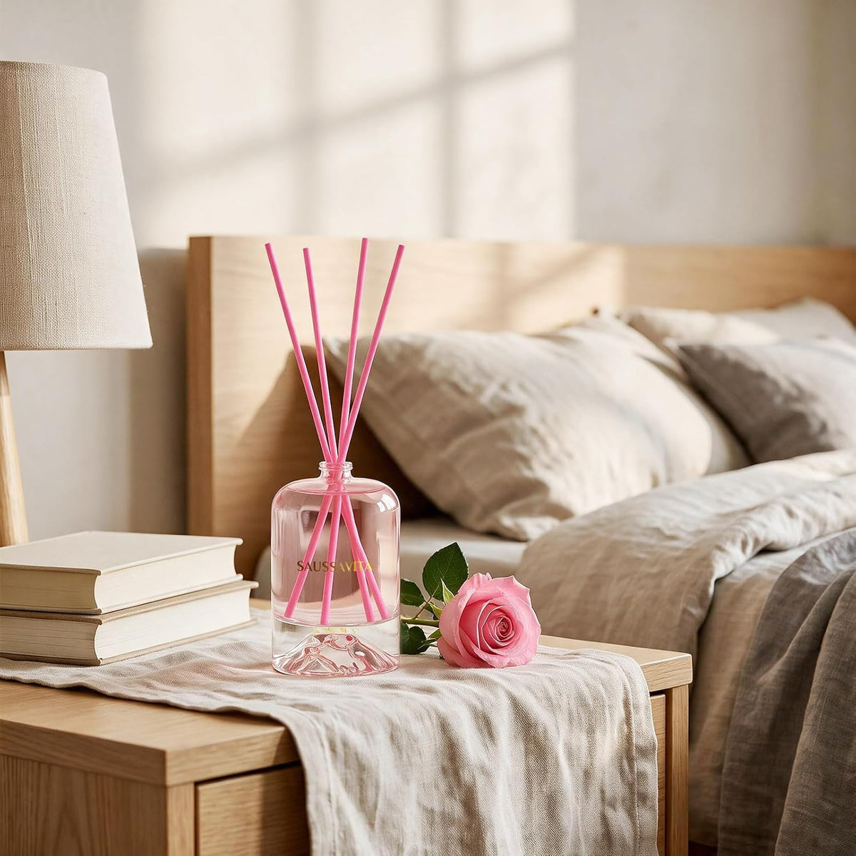 Reed Diffuser Set Volcano Design Rose Scent, 3.28 fl.oz Diffuser with Sticks for 60 Days, Home Fragrance Reed Diffuser for Bathroom Shelf Decor & Room Freshener